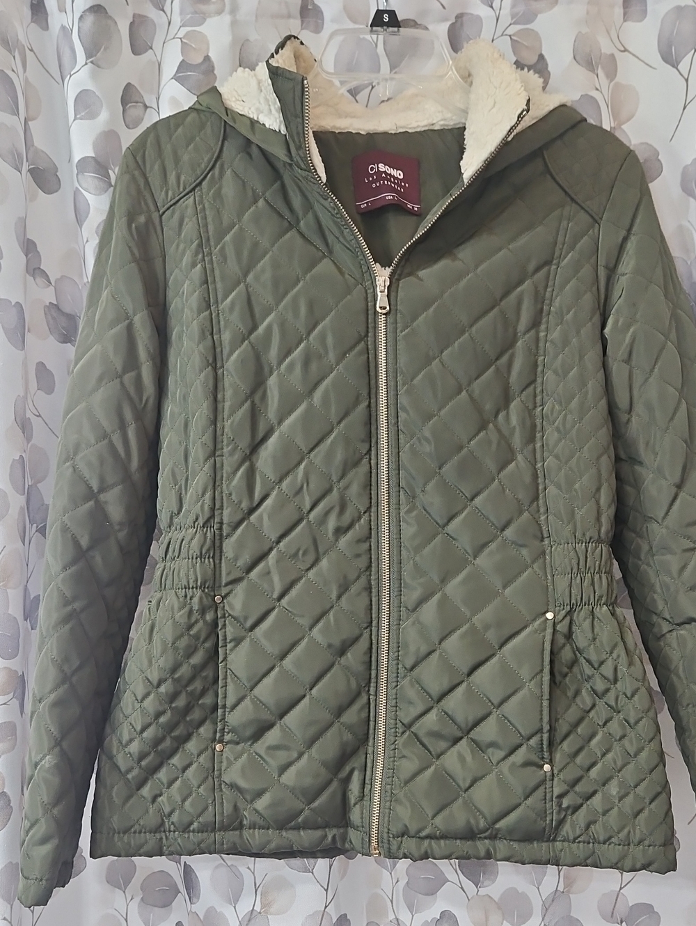 Quilted Hooded Jacket - Olive Green